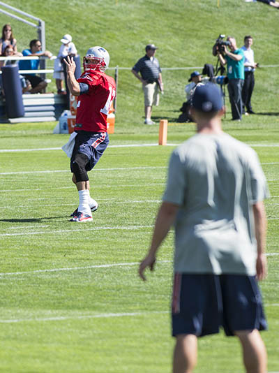 Tom Brady, quarterback of the New England Patiots, at training camp 2015.