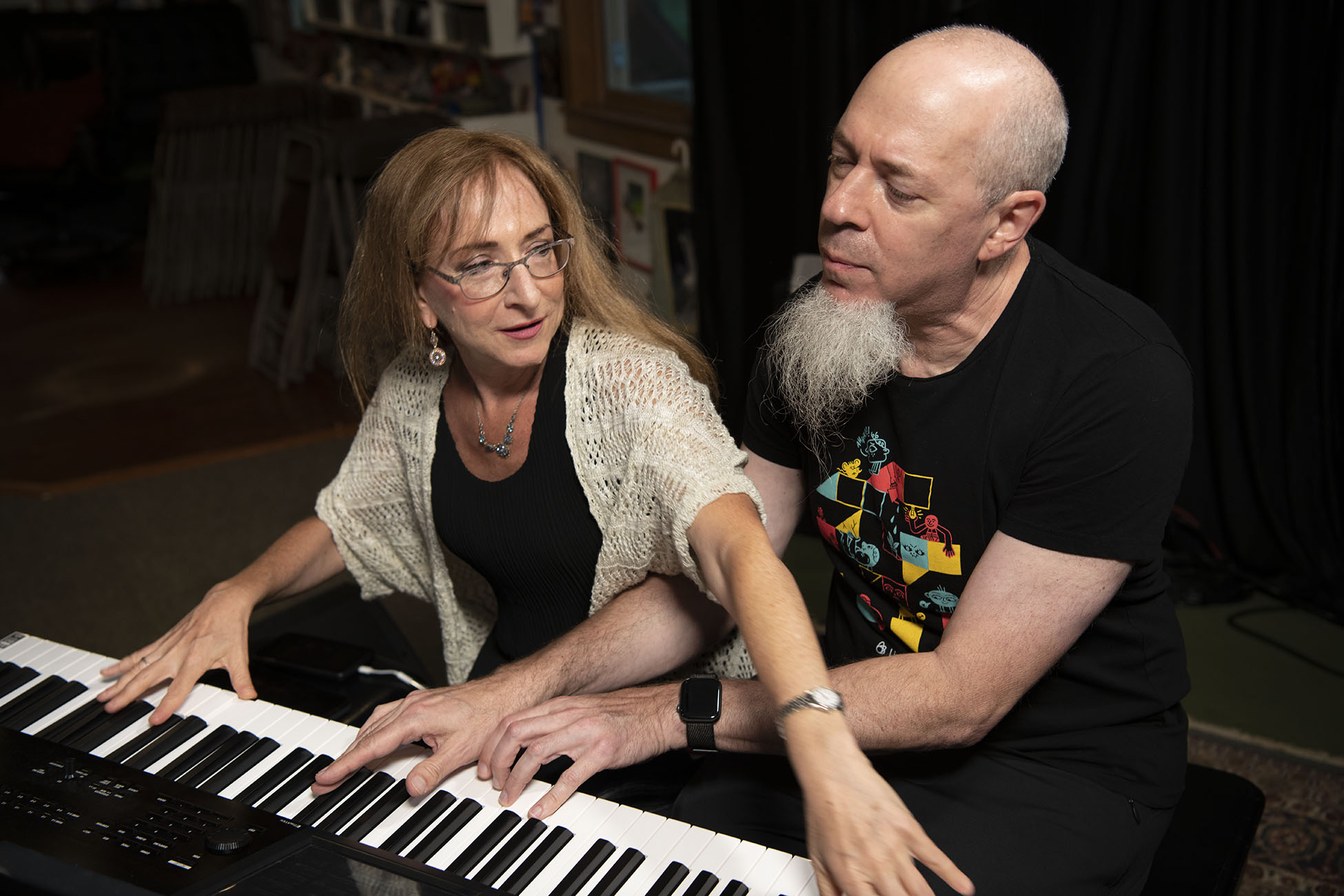 Jordan Rudess and Judith Stillman at the LoFaro Center of the Performing Arts, August 17, 2019