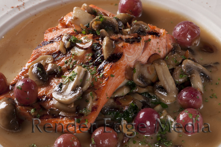 Salmon Almondine as prepared by Chef Andy Fass of Amelia's Restaurant in Gainesville, FL