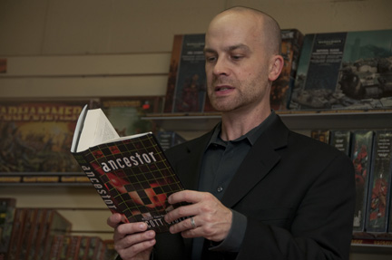 Scott Sigler reading ANCESTOR in Cambridge, MA.