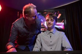 Keith Emerson's son, Aaron, and grandson, Ethan, playing "Trilogy" together.