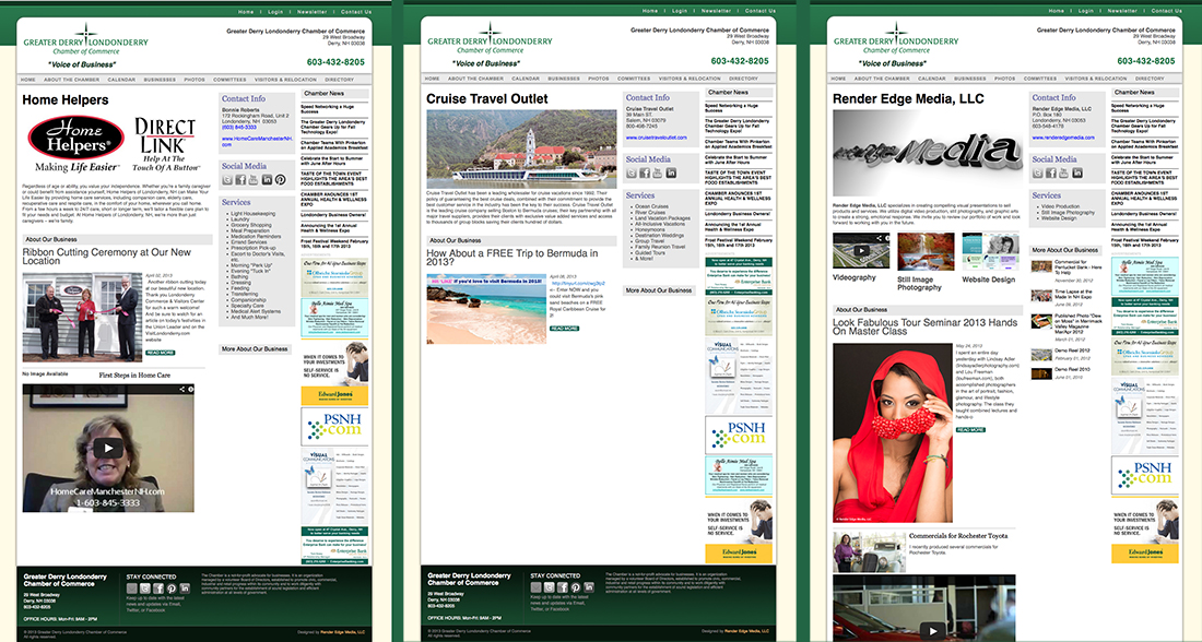 Member pages from the Greater Derry Londonderry Chamber of Commerce Website