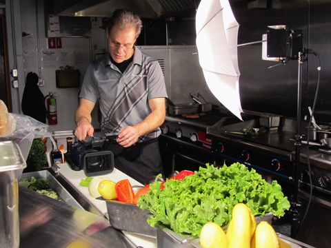 Elliot Gould, owner and principal of Render Edge Media, LLC, filming at Jokers Bar and Bistro.