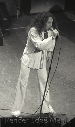 Ronnie James Dio of Ritchie Blackmore's Rainbow at the Beacon Theater December 1975.
