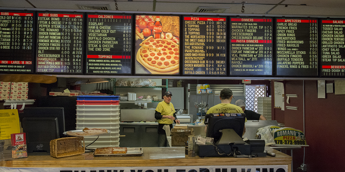 Original Menu Boards at Restaurant.